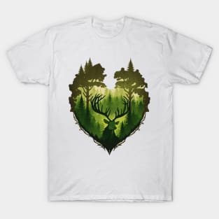 Nature Lover Deer - Designs for a Green Future and Hunters T-Shirt